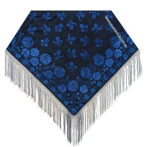 PAÑUELO FLORAL AZUL-0